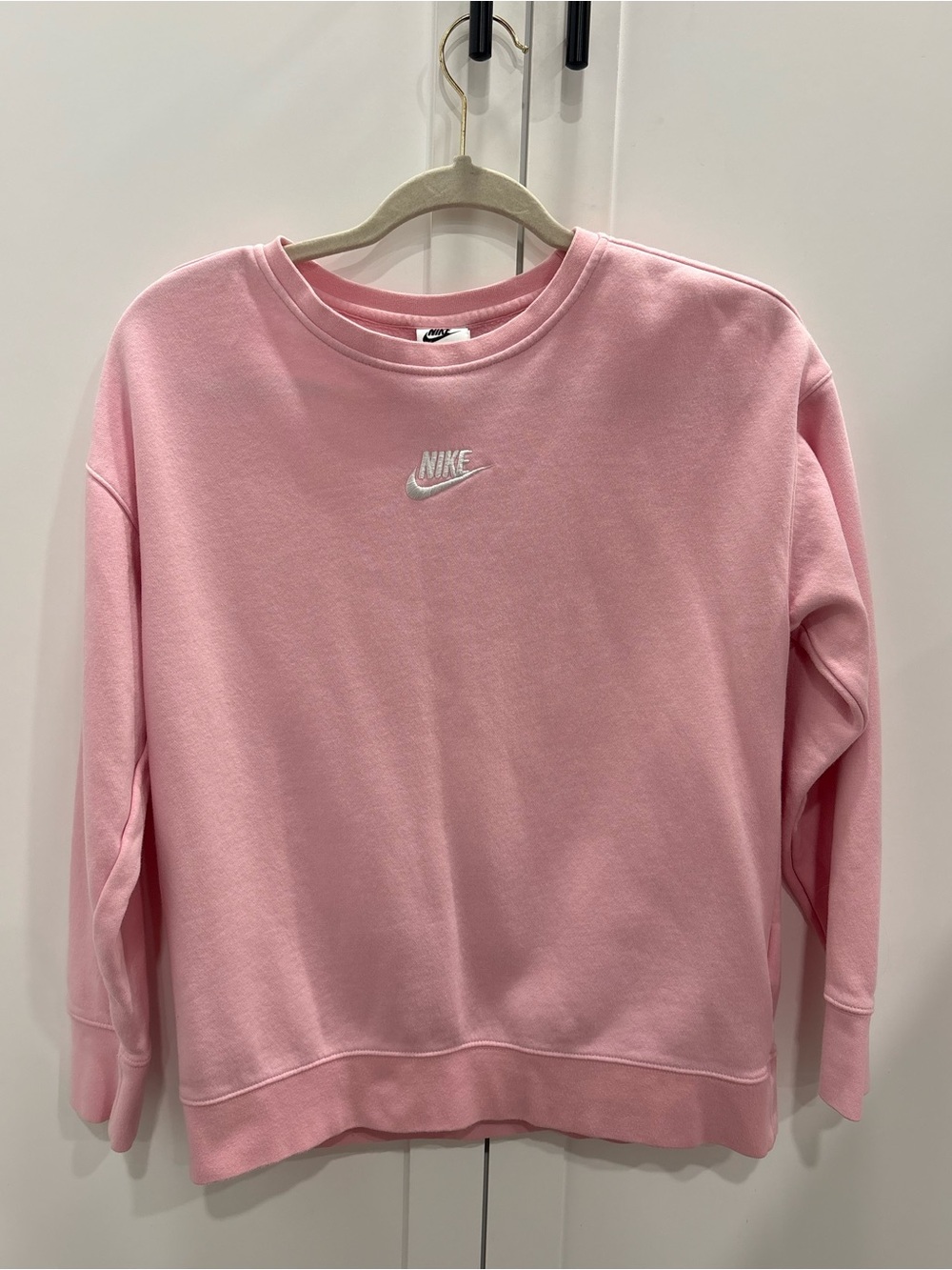 Nike Pale Pink Crewneck with White Embroidered Swoosh